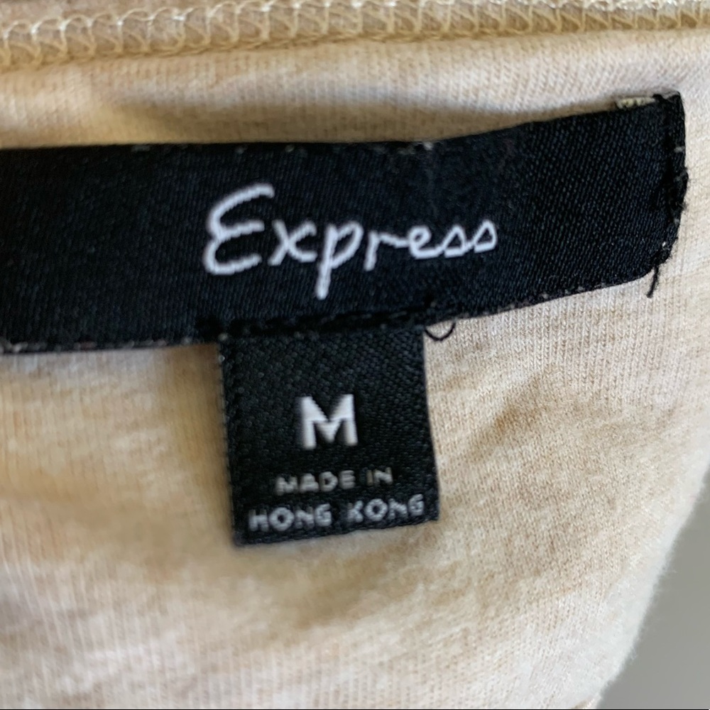 Express | Tan Stone Square Neckline Sequin Spaghetti Strap Built In Bra Cami, M - Picture 5 of 7